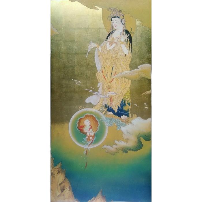漆絵 狩野芳崖の名作_悲母観音 NH164 : 絵画制作専門ユーラシアアート