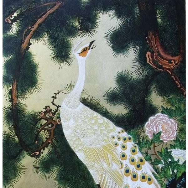 漆絵 伊藤若冲の名作_老松孔雀図 NH294 : 絵画制作専門ユーラシア