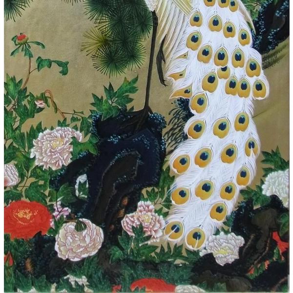 漆絵 伊藤若冲の名作_老松孔雀図 NH294 : 絵画制作専門ユーラシア