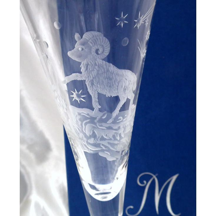 マイセンクリスタル 12星座シリーズ 牡羊座 シャンパンフルート22.5