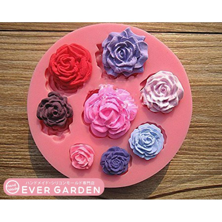 バラ 8個 薔薇 シリコンモールド レジン 手作り 石鹸 キャンドル 粘土