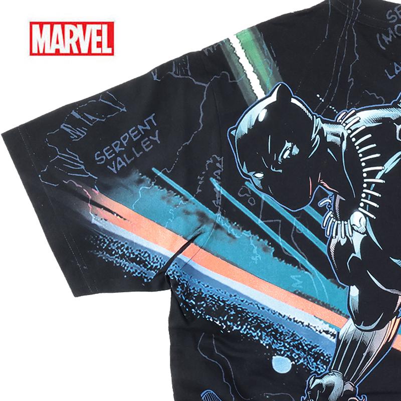 MARVEL（マーベル） Tシャツ 半袖 ブラックパンサー WAKANDAFOREVER