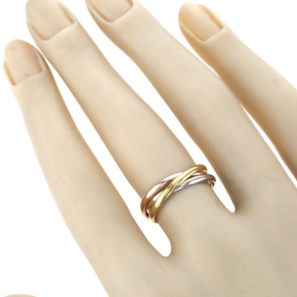 Cartier カルティエ K18YG WG PG トリニティリング XSサイズ ミニ 3連