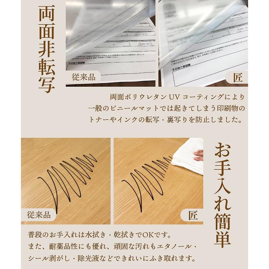 TAKUMI デスクマット テーブルクロス テーブルマット 透明 クリア