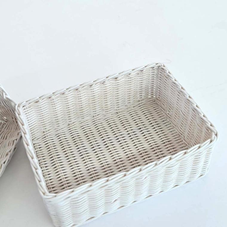 かご バスケット 収納 ラタン fiore フィオーレ フタ付きバスケット