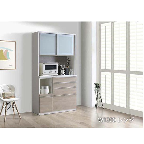 松田家具 [開梱設置送料無料] 国産大川製 1200レンジ キッチンボード