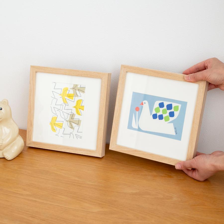 2/25はポイント10倍／ ポスター フレーム付き 飛び立つ鳥 22.5×22.5cm