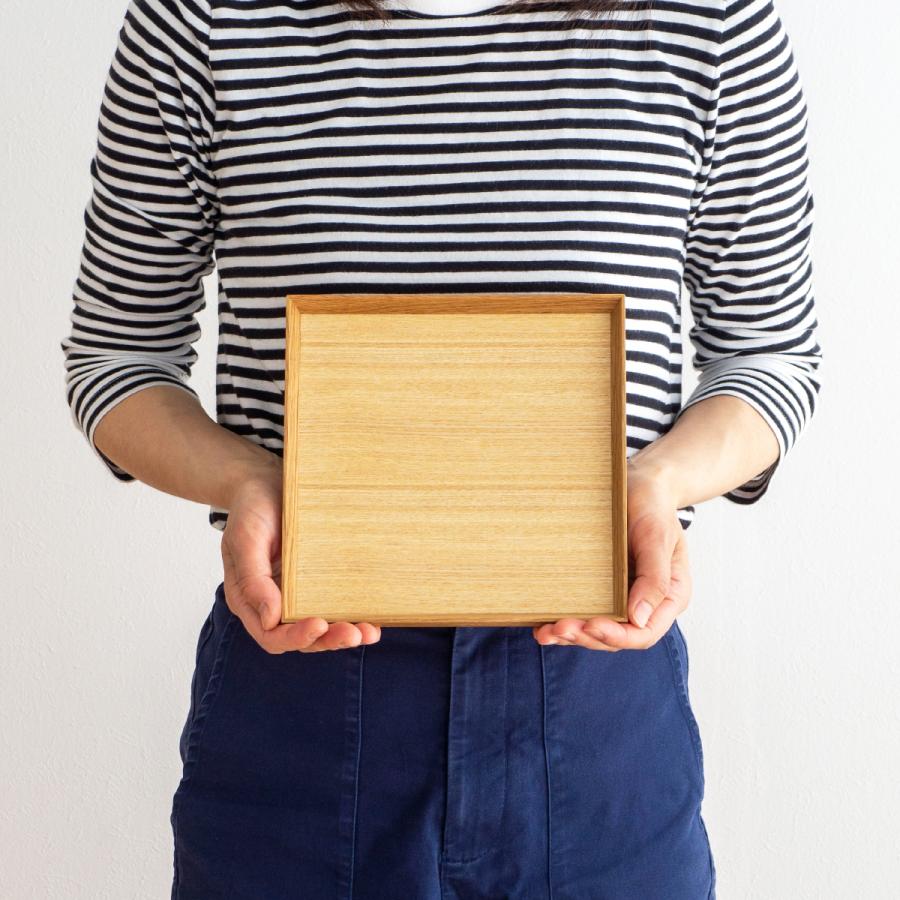 2/25はポイント10倍／ 松屋漆器店 白木塗タモ 6.5角盆 正角 約19.7