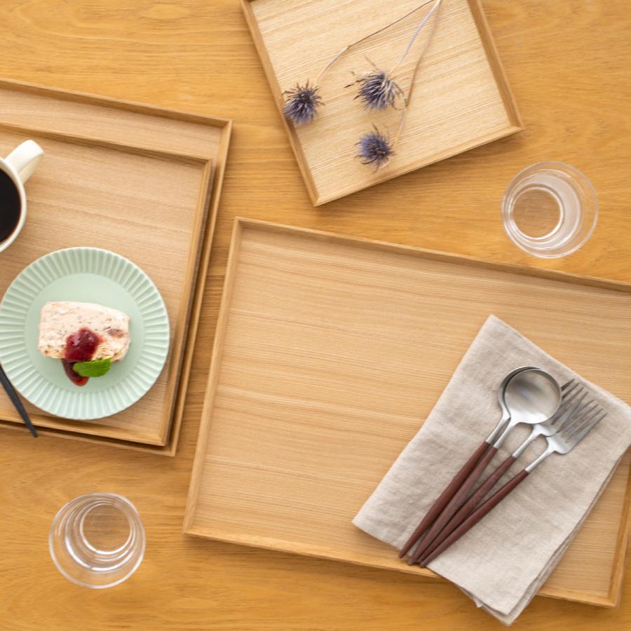 2/25はポイント10倍／ 松屋漆器店 白木塗タモ 14.0長角盆 長角 約42.5