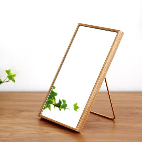 取扱終了】卓上ミラー 木製 折りたたみ スクエア おしゃれ 鏡 壁掛け