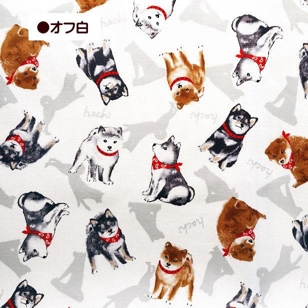 オックス 生地 柴犬 赤 バンダナ ハチ hachi 犬 わんこ しば犬