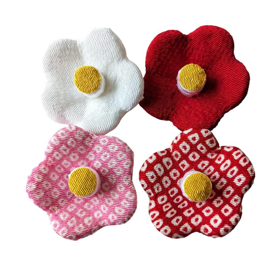 お正月飾り ちりめん細工 椿 大（1個） : てづくり 手芸 ファミリア