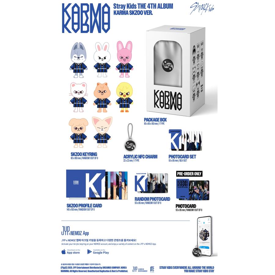 Stray Kids - KARMA (SKZOO ver.)NEMO/ 4th Full Album 8種中1種