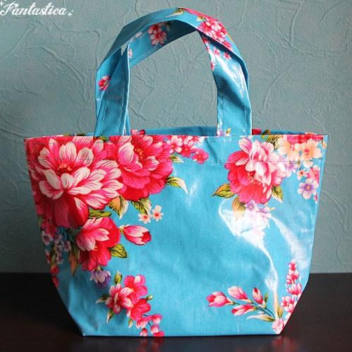 台湾 客家花布 ランチトート バッグ ブルー : fantasticaファンタス
