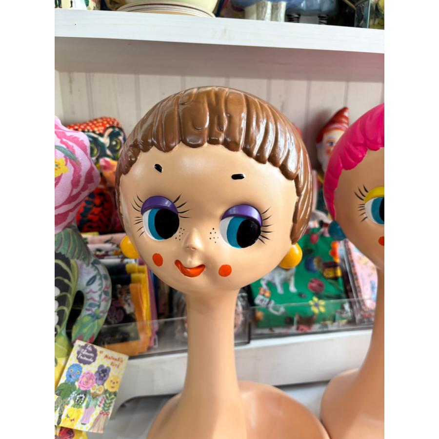 アメリカン レトロ レトロ ツイッギー風 ヘッドマネキン ディスプレイ