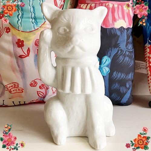 ナタリー・レテ ヴェイス・ラッキー・キャット マネキ 招き猫の花瓶