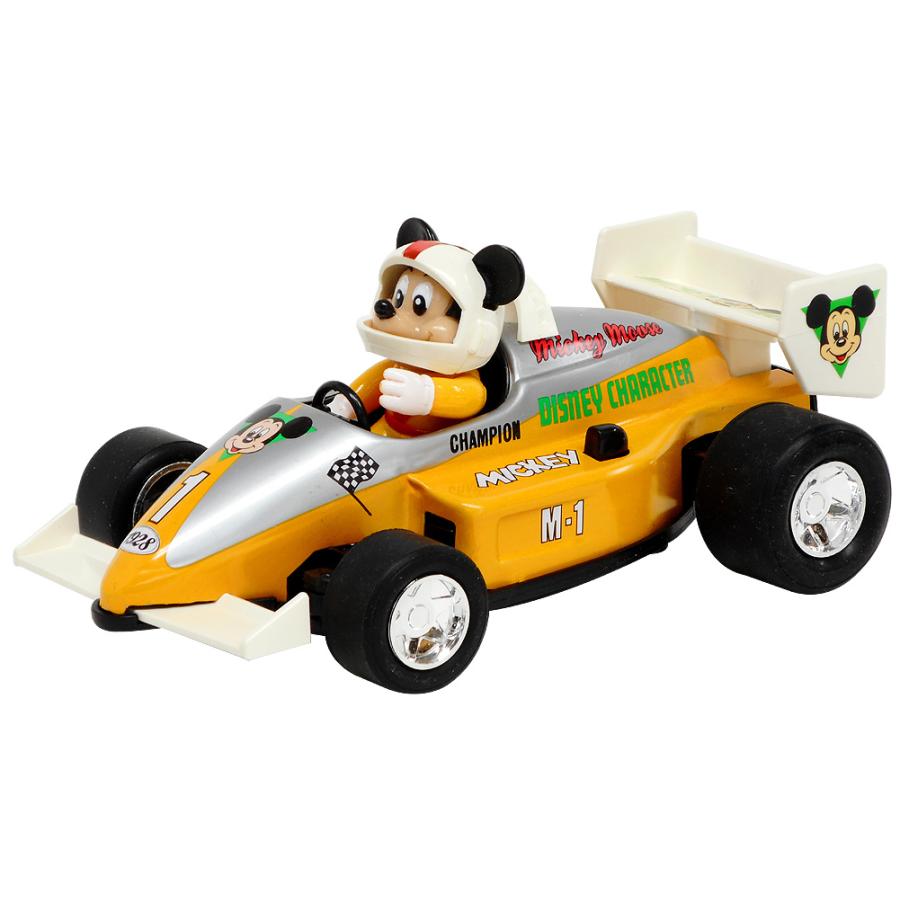ミッキーマウス M-1 レーシングカー イエロー プルバックカー
