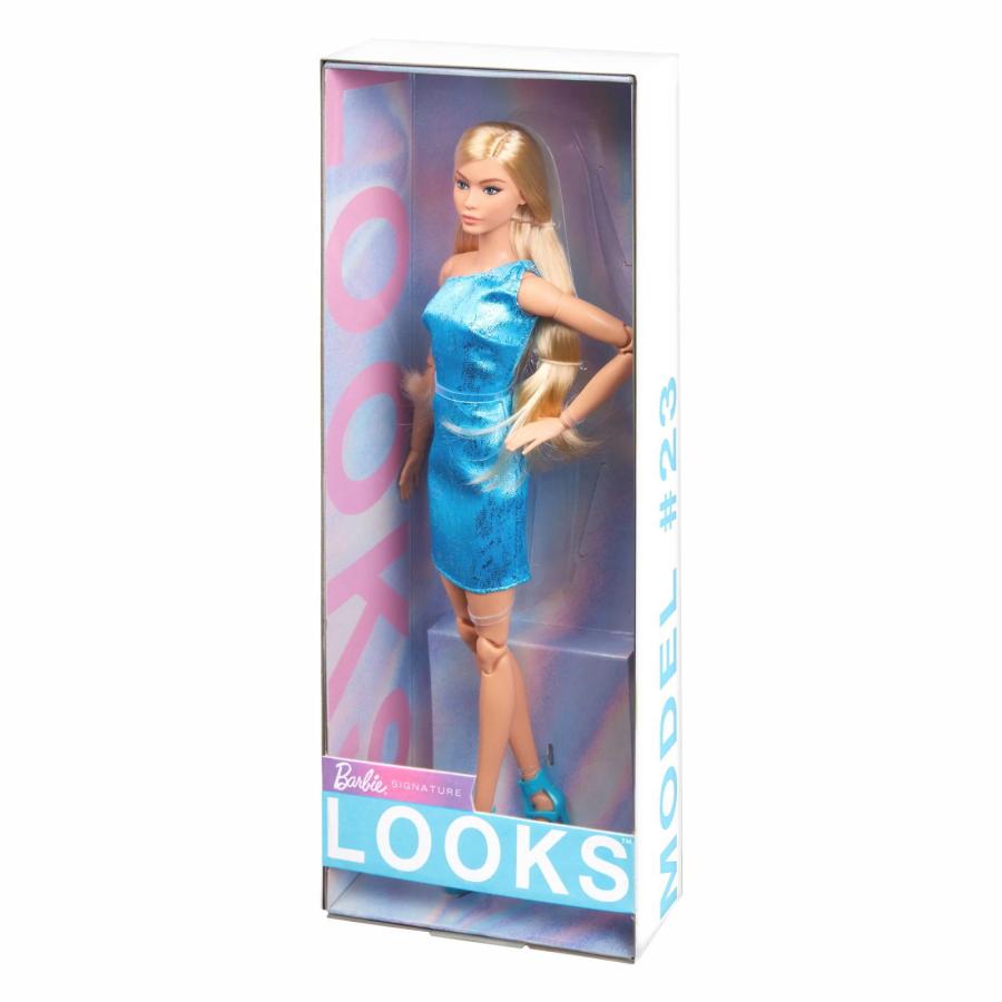 バービー ルック ブロンド ロングヘア ライトブルードレス ポーザブル