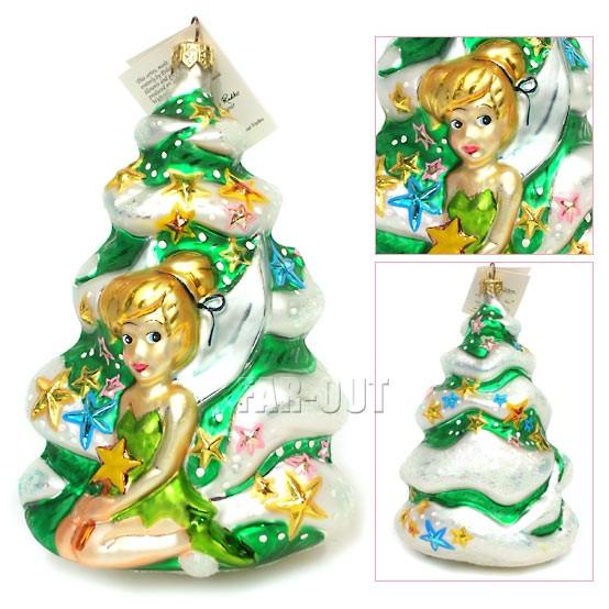 ティンカー・ベルのクリスマスツリー ガラスオーナメント