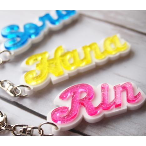 期間限定価格】きらきらラメの3Dネームアクリルキーホルダー