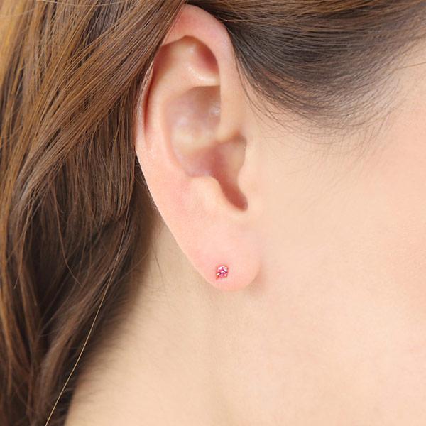 ピンクトルマリン ピアス K10YG プチサイズ : ファッションジュエリー