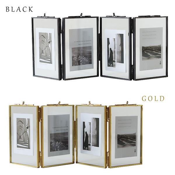 連結フォトフレーム MOR-01（写真立て アンティーク ゴールド ミニ