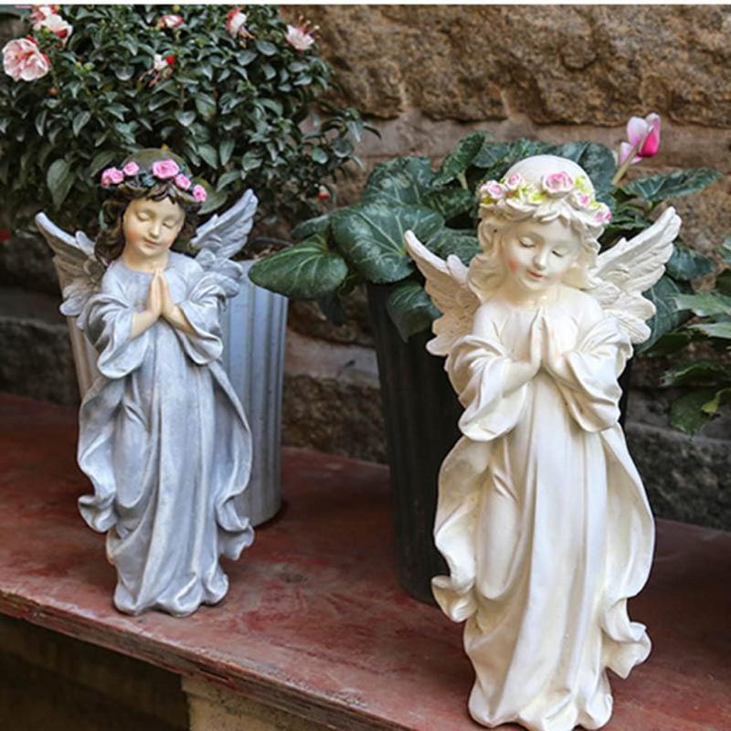 置物 雑貨 天使 ガーデニング置物 アンティーク調 ガーデン