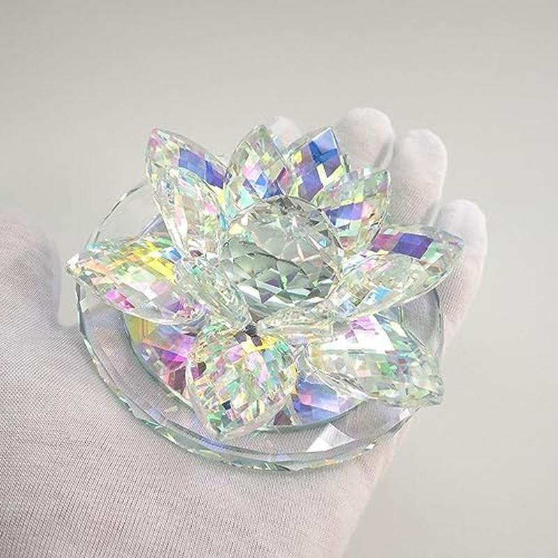 クリスタル サンキャッチャー 天然石 水晶 さざれ石 3点セット 蓮の花