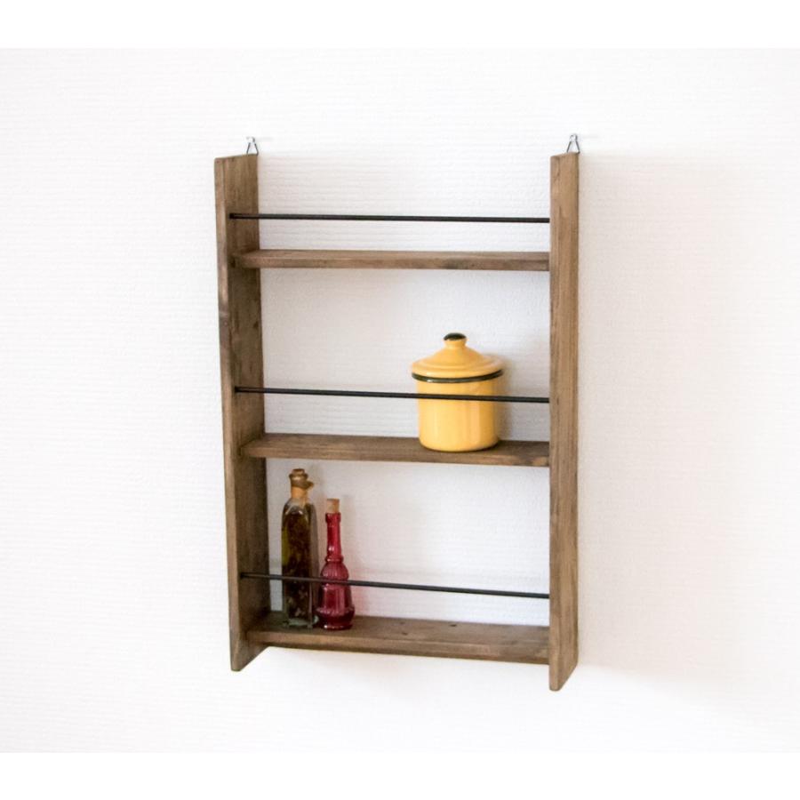 ウォールスパイスラック アイアンバー ウォールシェルフ 壁掛け 収納