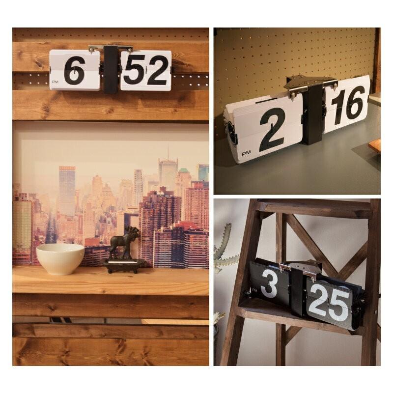 東谷 壁掛け時計 置き時計 パタパタ時計 フリップ時計 壁面 アナログ