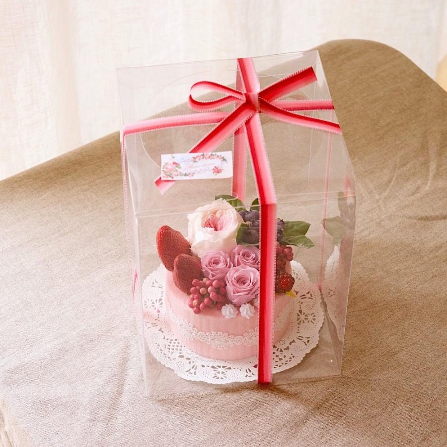 フラワー ケーキ プリザーブドフラワー 香り付き ピンク ローズ