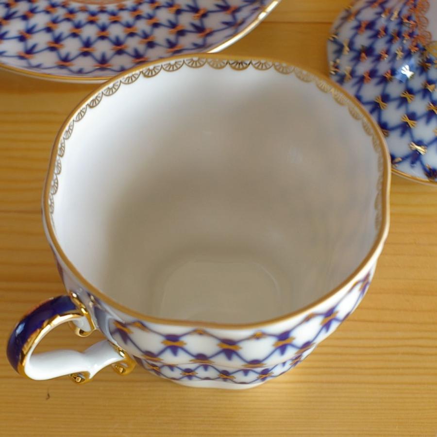 インペリアル・ポーセレン コバルトネット 蓋つき ティーカップ