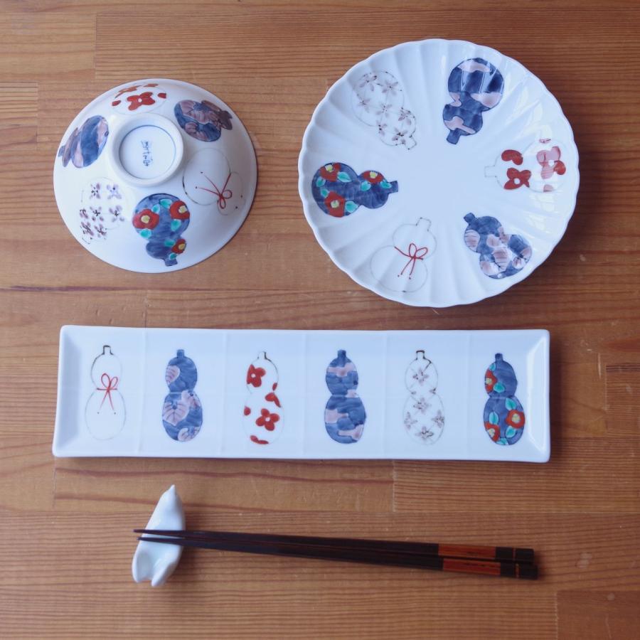 有田焼 六瓢箪 5寸菊皿 お皿 ひょうたん プレート 丸形 15cm レトロ