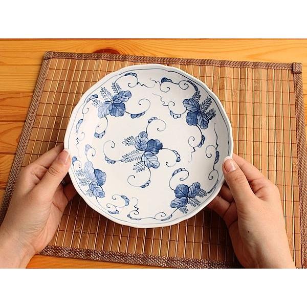 19cm葉模様のお皿 (和食器 強化磁器 中皿 取り皿 プレート