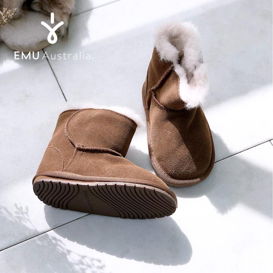 ムートン ブーツ シープスキン エミュ エミュー EMU ベルクロ 子供用