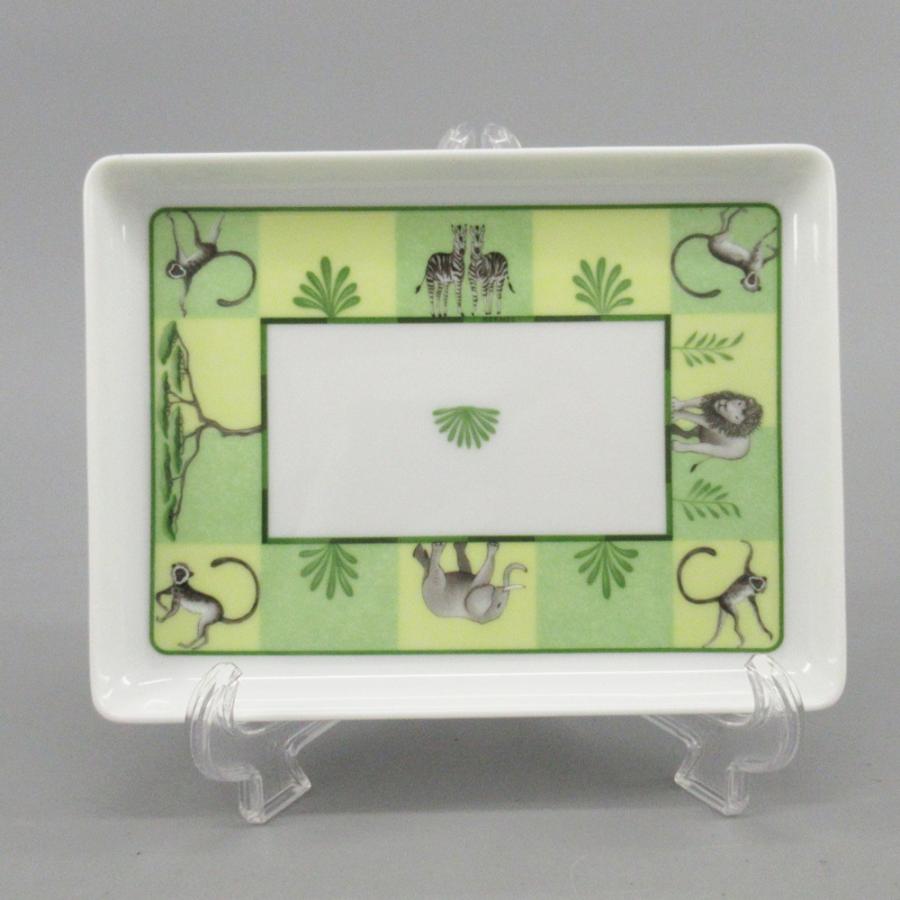 HERMES（エルメス） アフリカ グリーン スクエアプレート 洋食器/陶器