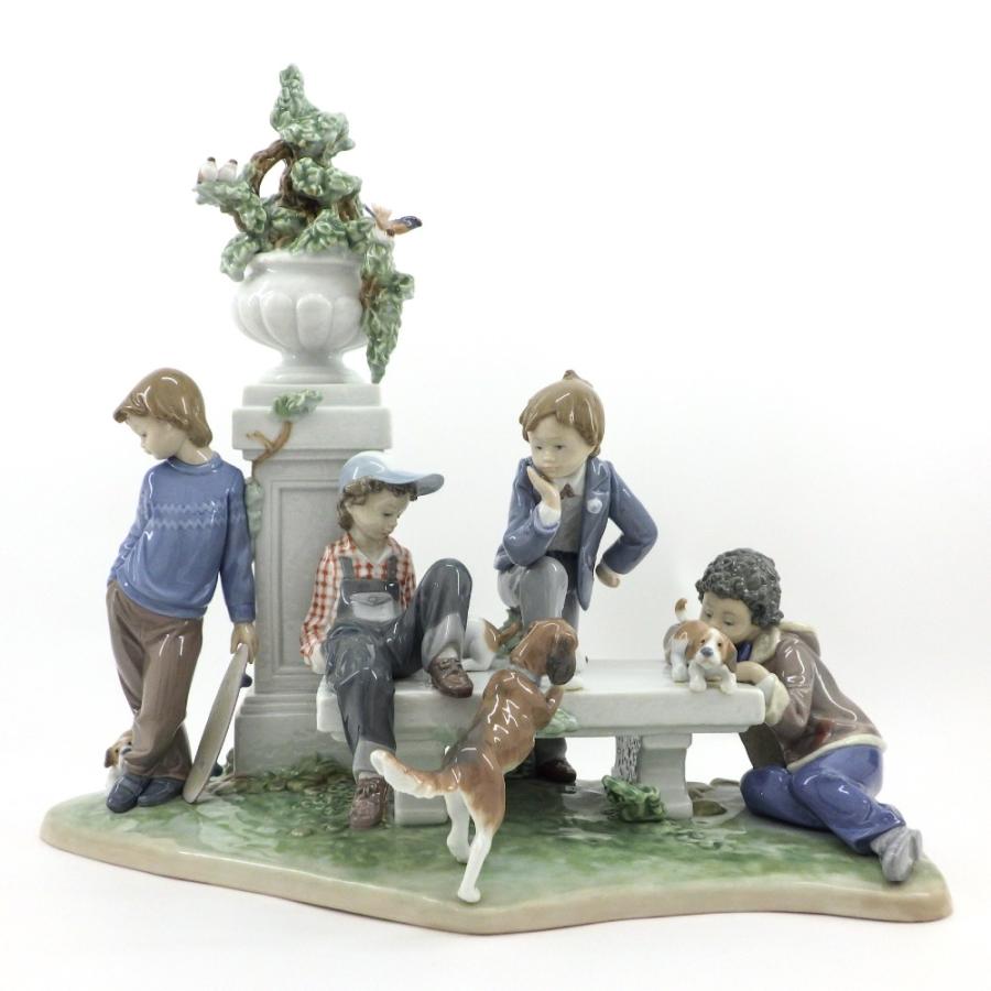 リヤドロ #5539「犬と少年たち」 廃番 レア 希少 ☆送料無料 Lladro