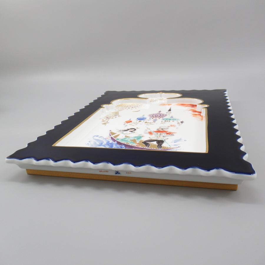 マイセン アラビアンナイト 陶板画 プラーク コバルト 約34cm×25cm 箱