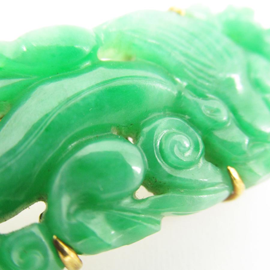翡翠 帯留め K18刻印 総重量12.18g ヒスイ 和装小物 アクセサリー 19