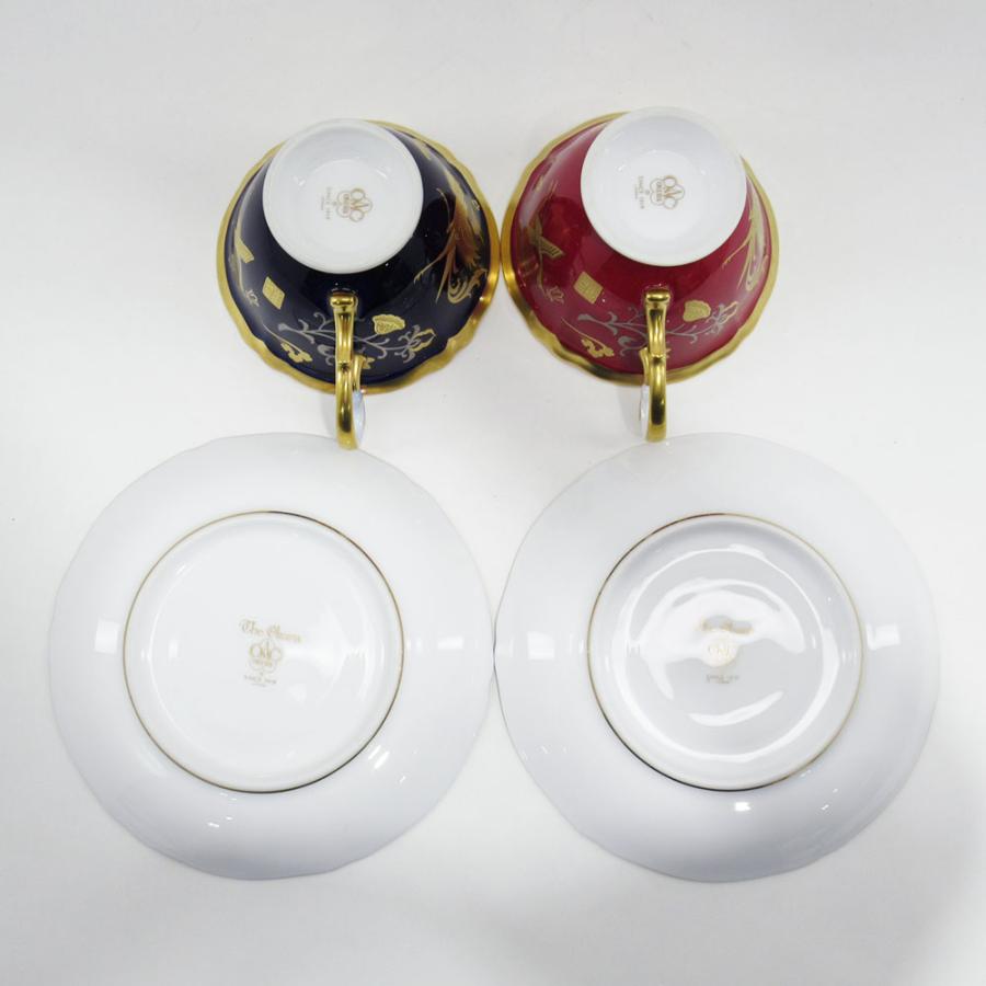 大倉陶園 金蝕鳳凰図 瑠璃・マロン カップ&ソーサー 2客 食器 THE