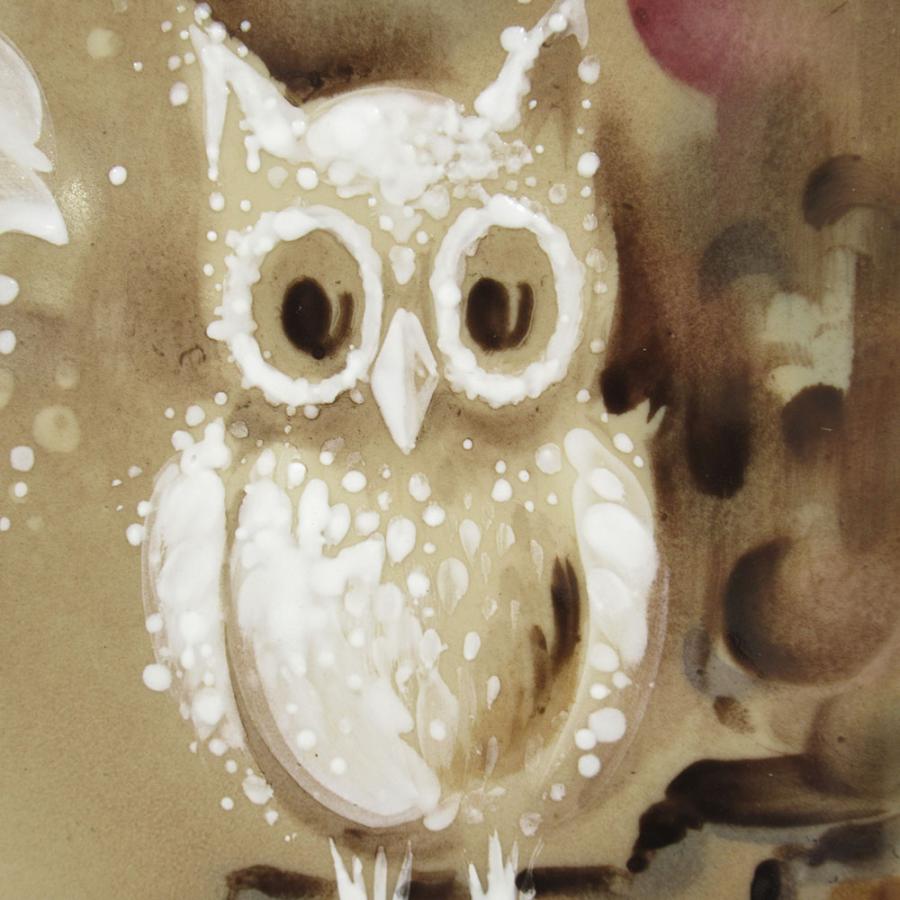 マイセン Meissen フクロウ ハインツ・ヴェルナー 陶板画 プラーク