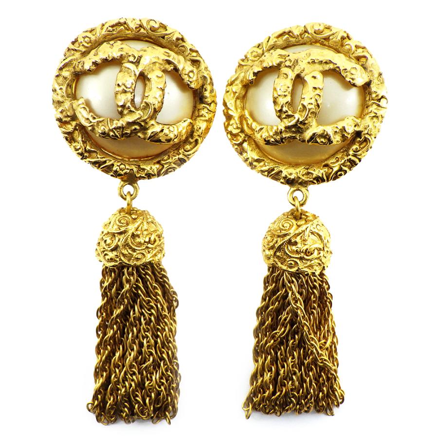 CHANEL（シャネル） フリンジ イヤリング 93/A ココマーク フェイク