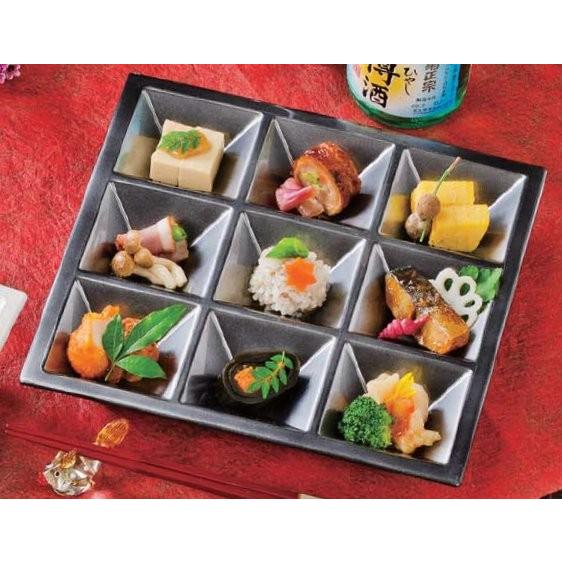 弁当箱仕切 8.5寸松花堂用九ツ仕切 銀透き 正方形 樹脂製 f8-706-6