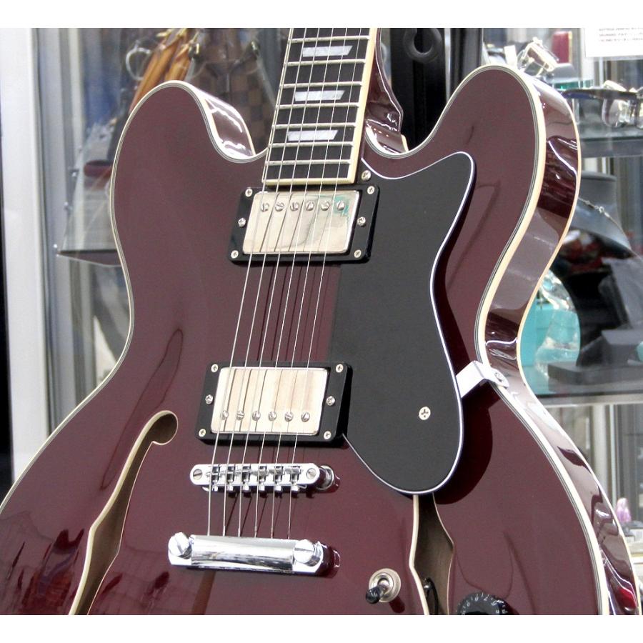 Donner セミアコギター DJP1000 Burgundy Red センターブロック有