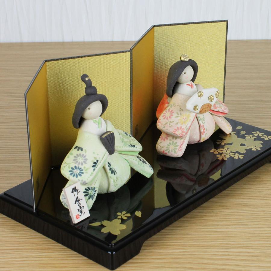 雛人形 陶器 (優花座雛雛飾り 作舎窯HK888-863)桃の節句 初節句