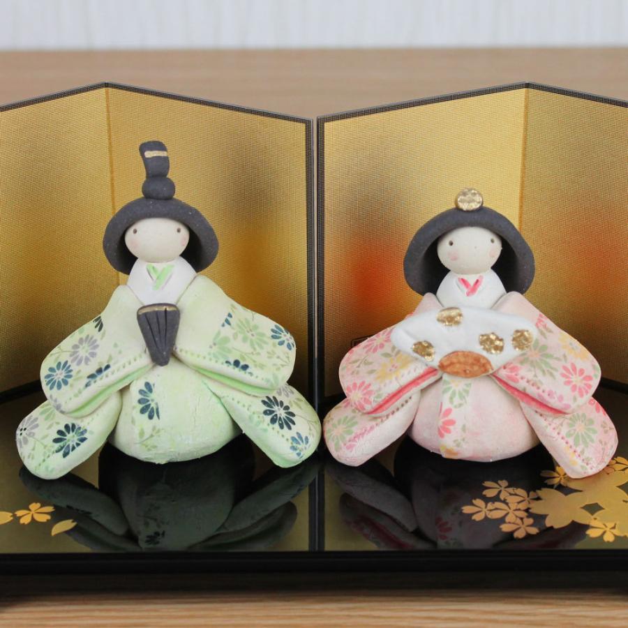 雛人形 陶器 (優花座雛雛飾り 作舎窯HK888-863)桃の節句 初節句