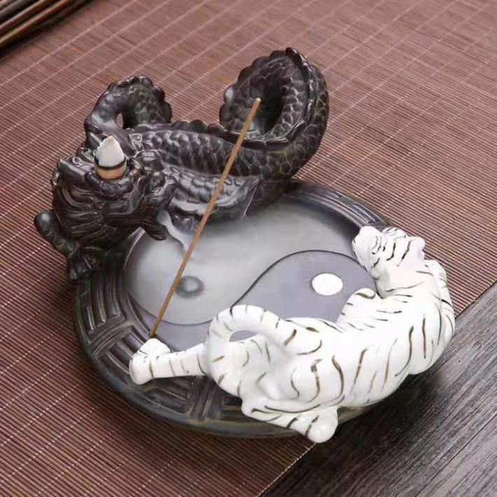 香炉 倒流香炉 陰陽 青龍白虎 龍騰虎闘 八卦 エネルギーワーク 幻想的
