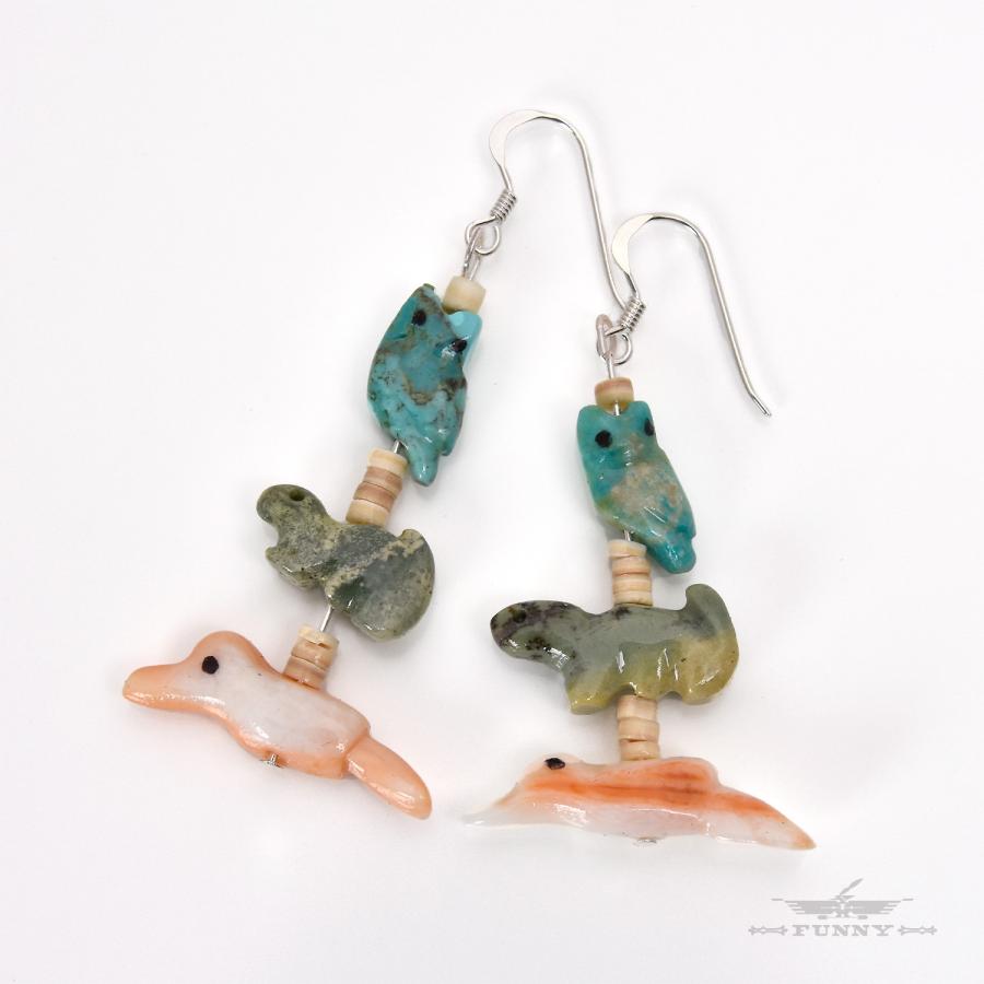 Indian Jewelry FUNNY公式ストア ズニ族 フェティッシュ ビーズ ピアス