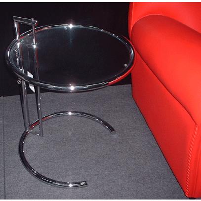 サイドテーブル アイリーングレイ ガラステーブル イタリア製 スチール