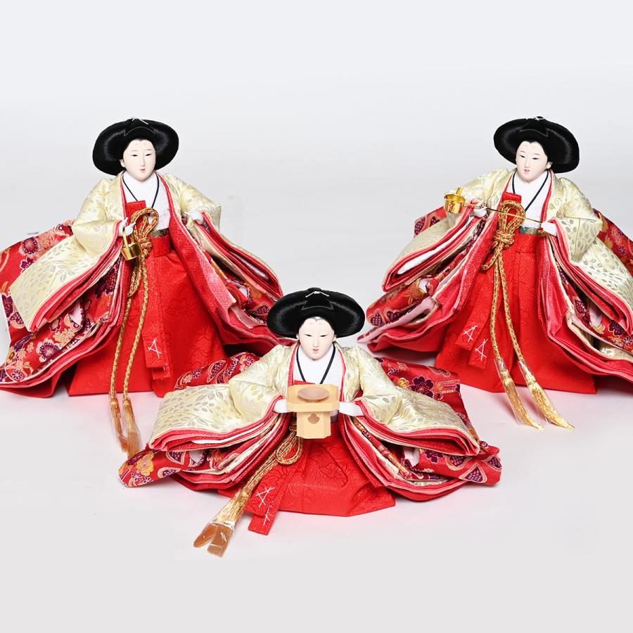 雛人形】【七段飾】七段飾万葉雛緋毛氈段：九番親王三五十三人揃伏見屋